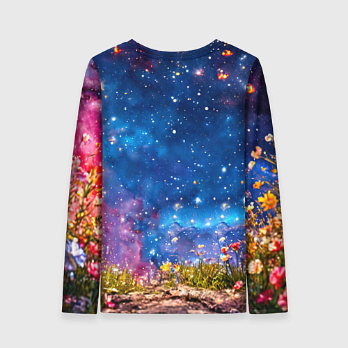Женский лонгслив Поросенок и звездное небо / 3D-принт – фото 2