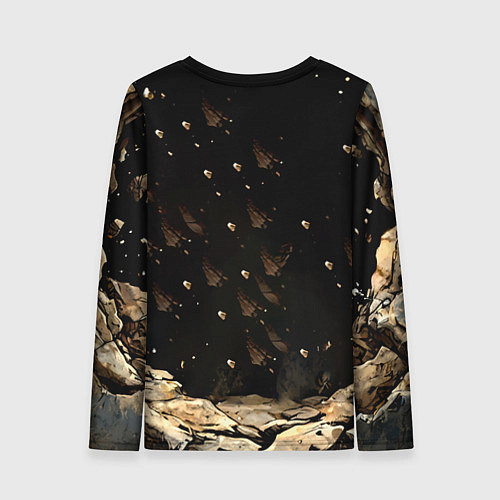 Женский лонгслив Ёжик на черном / 3D-принт – фото 2