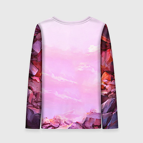 Женский лонгслив Орел и розовый закат / 3D-принт – фото 2