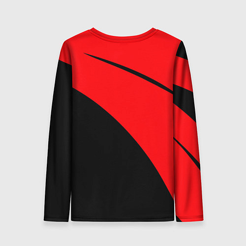 Женский лонгслив Russia красно-чёрный / 3D-принт – фото 2