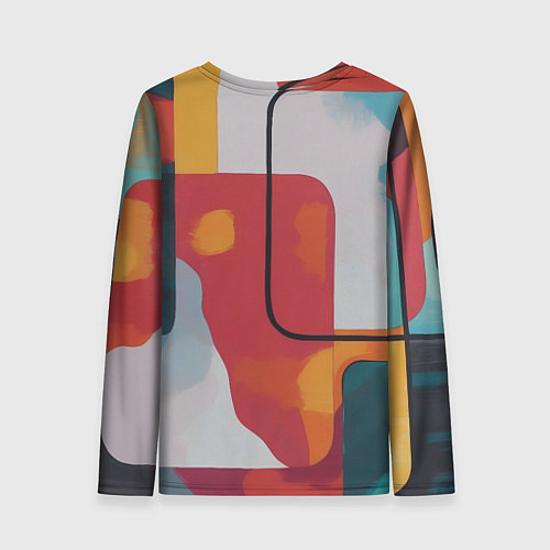 Женский лонгслив Абстракция с прямоугольниками / 3D-принт – фото 2