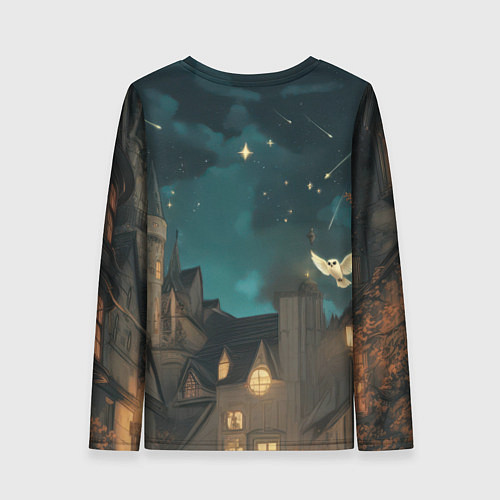Женский лонгслив Гарри Поттер и замки / 3D-принт – фото 2