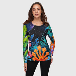 Лонгслив женский Космические кораллы, цвет: 3D-принт — фото 2