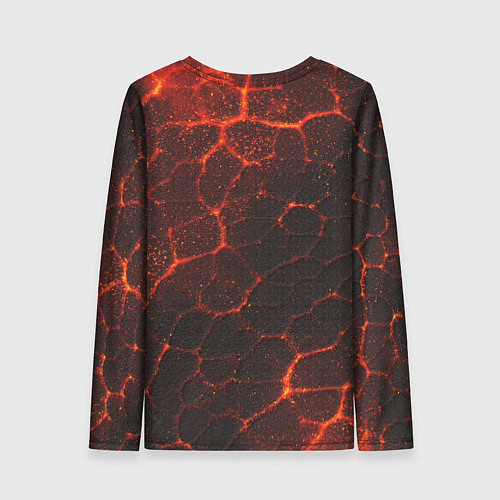 Женский лонгслив Символ волчья лапа в огненной стихии / 3D-принт – фото 2