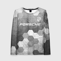 Лонгслив женский Porsche - grey gradient посередине, цвет: 3D-принт