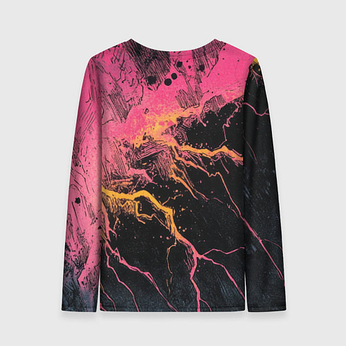 Женский лонгслив Абстрактные молнии текстура / 3D-принт – фото 2