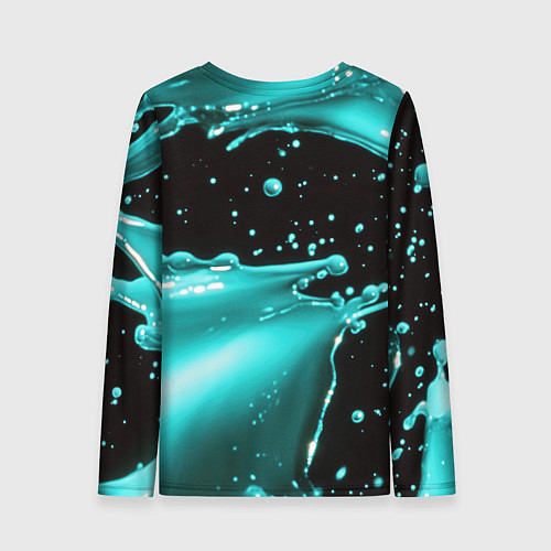 Женский лонгслив Разрыв голубой краски / 3D-принт – фото 2