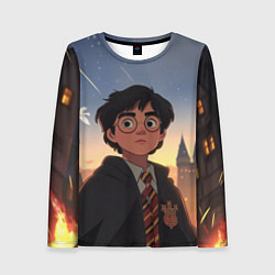 Лонгслив женский Загадочный Гарри Поттер, цвет: 3D-принт