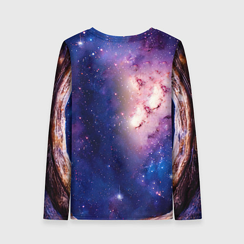 Женский лонгслив Британская короткошёрстная кошка в космосе / 3D-принт – фото 2