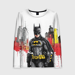Женский лонгслив Бэтмен на фоне города