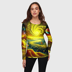 Лонгслив женский Neon galaxy - ai art fantasy, цвет: 3D-принт — фото 2