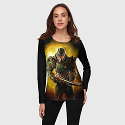 Лонгслив женский Doom guy slayer, цвет: 3D-принт — фото 2