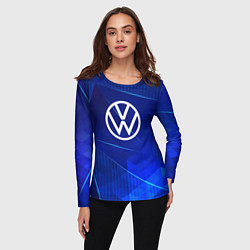 Лонгслив женский Volkswagen blue poly, цвет: 3D-принт — фото 2
