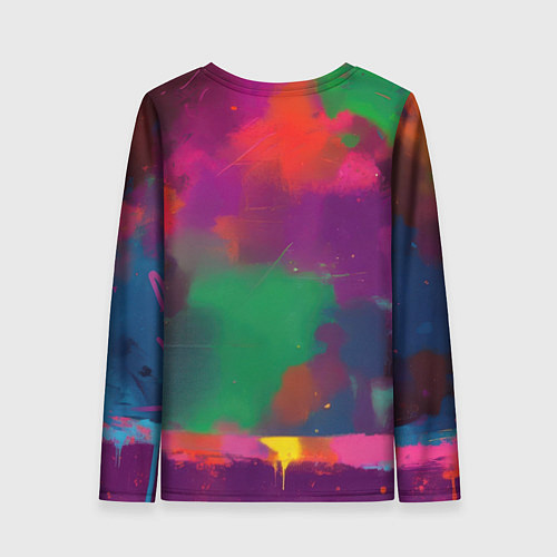 Женский лонгслив Джокер в краске / 3D-принт – фото 2