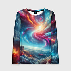 Лонгслив женский Fantastic neon space landscape - ai art fantasy, цвет: 3D-принт