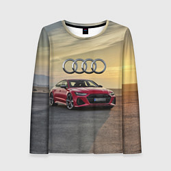 Лонгслив женский Audi RS 7 на закате солнца, цвет: 3D-принт