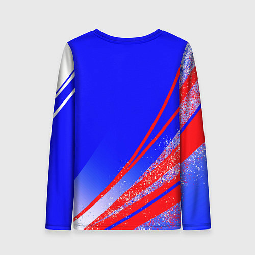 Женский лонгслив Герб России на фоне цветов флага государства / 3D-принт – фото 2