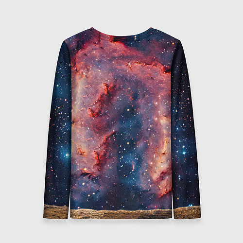Женский лонгслив Чау-чау в космосе / 3D-принт – фото 2