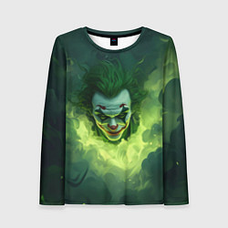 Женский лонгслив Злой Джокер в зеленом дыму