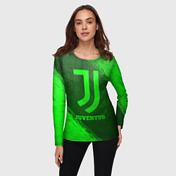 Лонгслив женский Juventus - green gradient, цвет: 3D-принт — фото 2