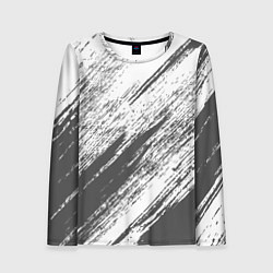 Лонгслив женский The color is gray and white, цвет: 3D-принт