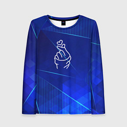 Женский лонгслив K Pop blue poly