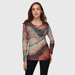 Лонгслив женский Абстракция из бумаги и краски, цвет: 3D-принт — фото 2
