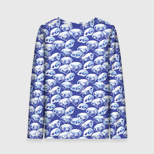 Женский лонгслив Голубые бриллианты / 3D-принт – фото 2