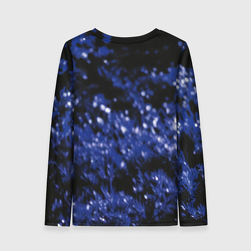 Женский лонгслив Единорог - синий рог / 3D-принт – фото 2