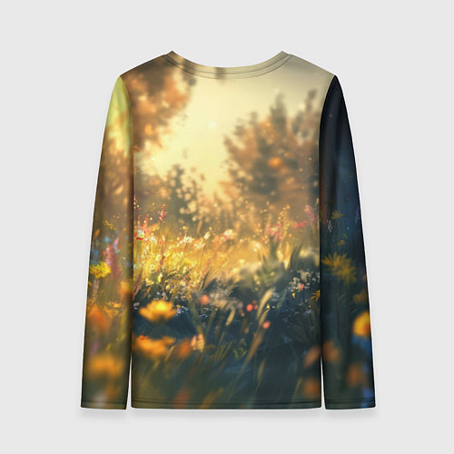 Женский лонгслив Белая маленькая единорожка / 3D-принт – фото 2