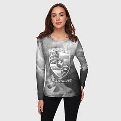 Лонгслив женский Porsche - grey gradient, цвет: 3D-принт — фото 2