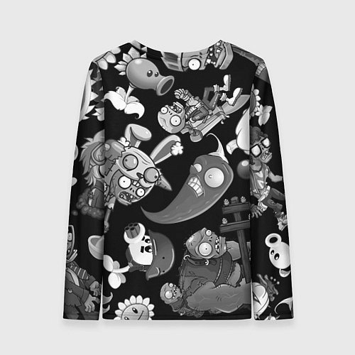 Женский лонгслив Растения против зомби персонажи / 3D-принт – фото 2