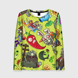 Женский лонгслив Растения против зомби с героями