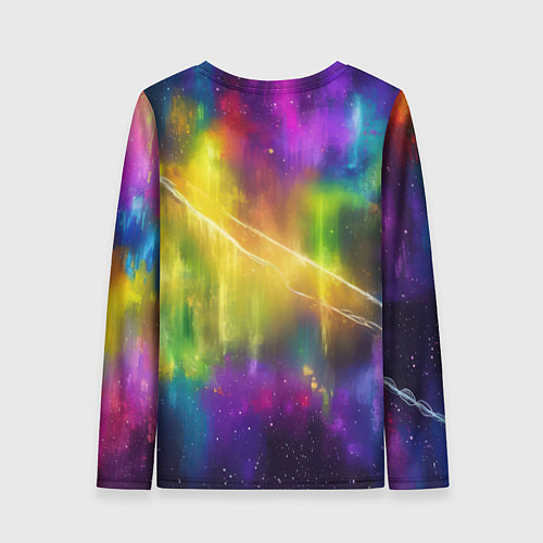 Женский лонгслив Человек - паук радужные краски / 3D-принт – фото 2