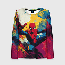 Лонгслив женский Человек паук висит на паутине, цвет: 3D-принт