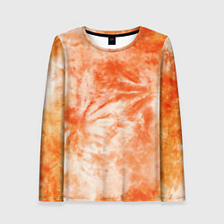 Женский лонгслив Оранжевый тай-дай пятна