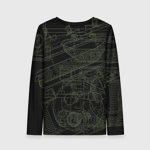 Женский лонгслив Танк Т-62 советский средний танк / 3D-принт – фото 2