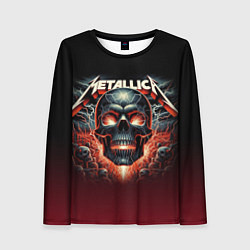 Лонгслив женский Metallica - fire skull, цвет: 3D-принт