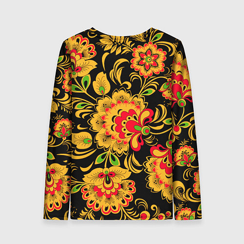 Женский лонгслив Хохлома - роспись / 3D-принт – фото 2