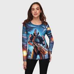 Лонгслив женский Mass Effect - space fantasy, цвет: 3D-принт — фото 2