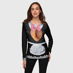 Лонгслив женский Костюм горничной няни с красивой грудью, цвет: 3D-принт — фото 2