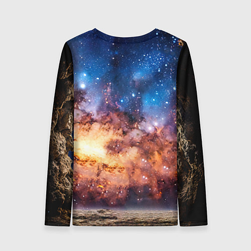 Женский лонгслив Ризеншнауцер в космосе / 3D-принт – фото 2