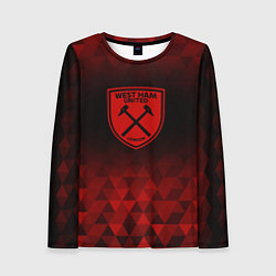 Лонгслив женский West Ham red poly, цвет: 3D-принт