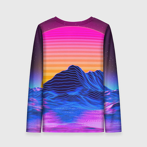 Женский лонгслив Неоновый закат / 3D-принт – фото 2
