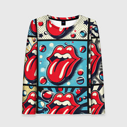 Лонгслив женский Rolling Stones logo - pop art, цвет: 3D-принт