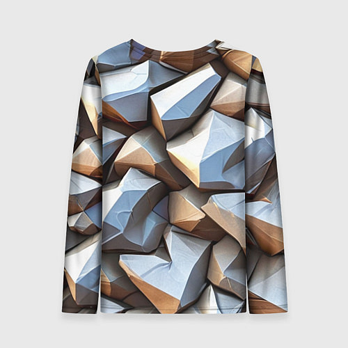 Женский лонгслив Каменно металлическая абстракция / 3D-принт – фото 2