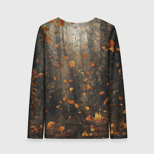 Женский лонгслив Довольный лис в лесной чаще / 3D-принт – фото 2