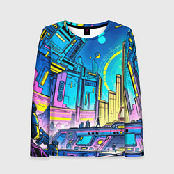Женский лонгслив Космический город