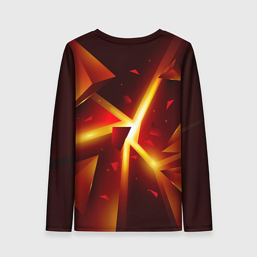 Женский лонгслив Трехмерный взрыв неоновых плит абстракция / 3D-принт – фото 2