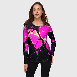 Лонгслив женский Розовые пятна в текстуре, цвет: 3D-принт — фото 2